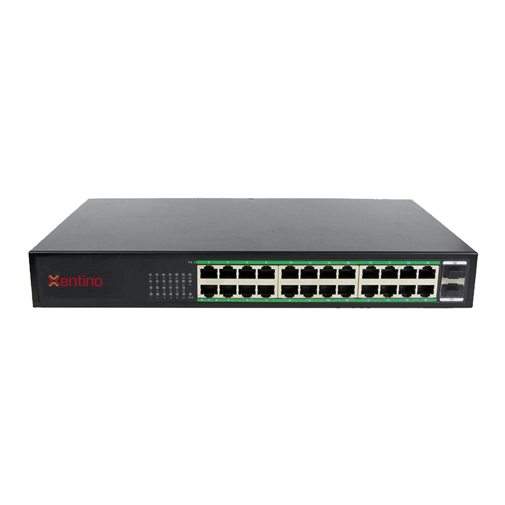 Xentino S2402GP 24Port Gigabit POE + 2Port SFP Unmanaged Switch (250W).